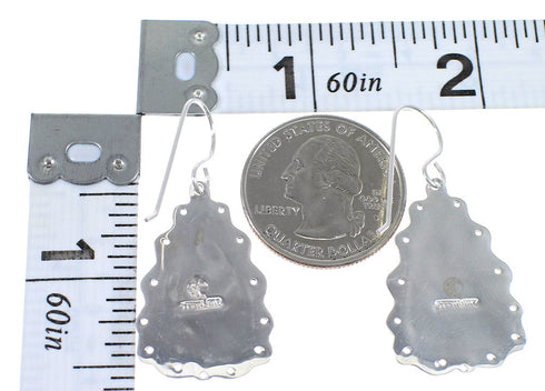 Southwestern Silver Magenta Turquoise And Opal Hook Dangle Earrings WX70885